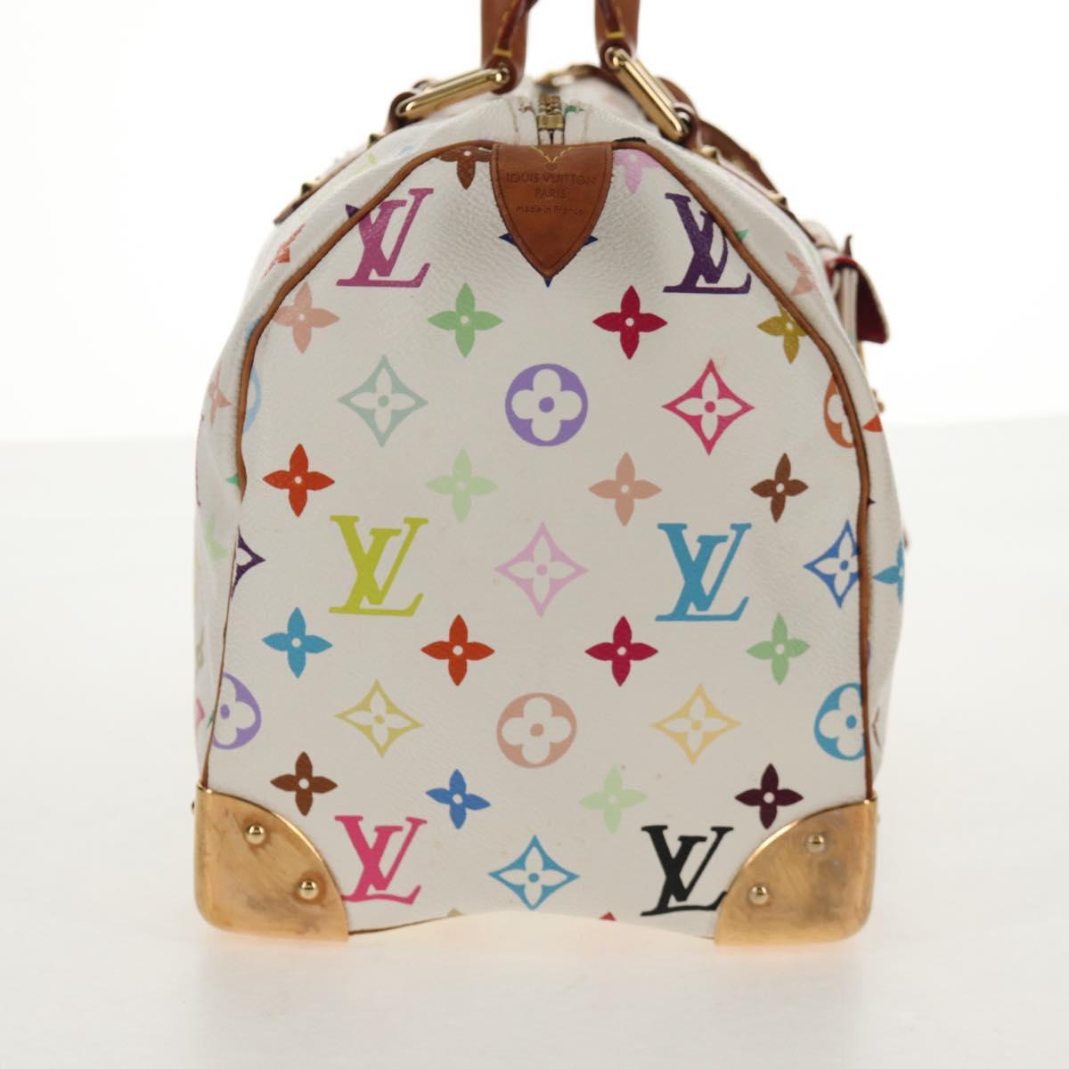 LOUIS VUITTON Monogram Multicolor Speedy 30 Hand Bag White M92643 LV Auth ki6066