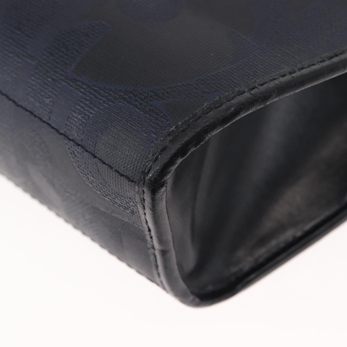 Christian Dior Trotter Canvas Shoulder Bag PVC Leather Navy Auth ki6068