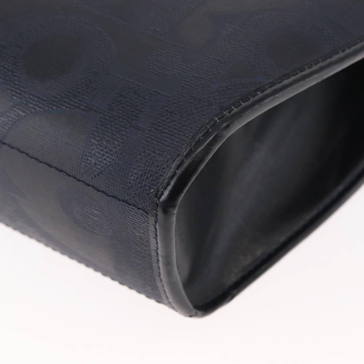 Christian Dior Trotter Canvas Shoulder Bag PVC Leather Navy Auth ki6068