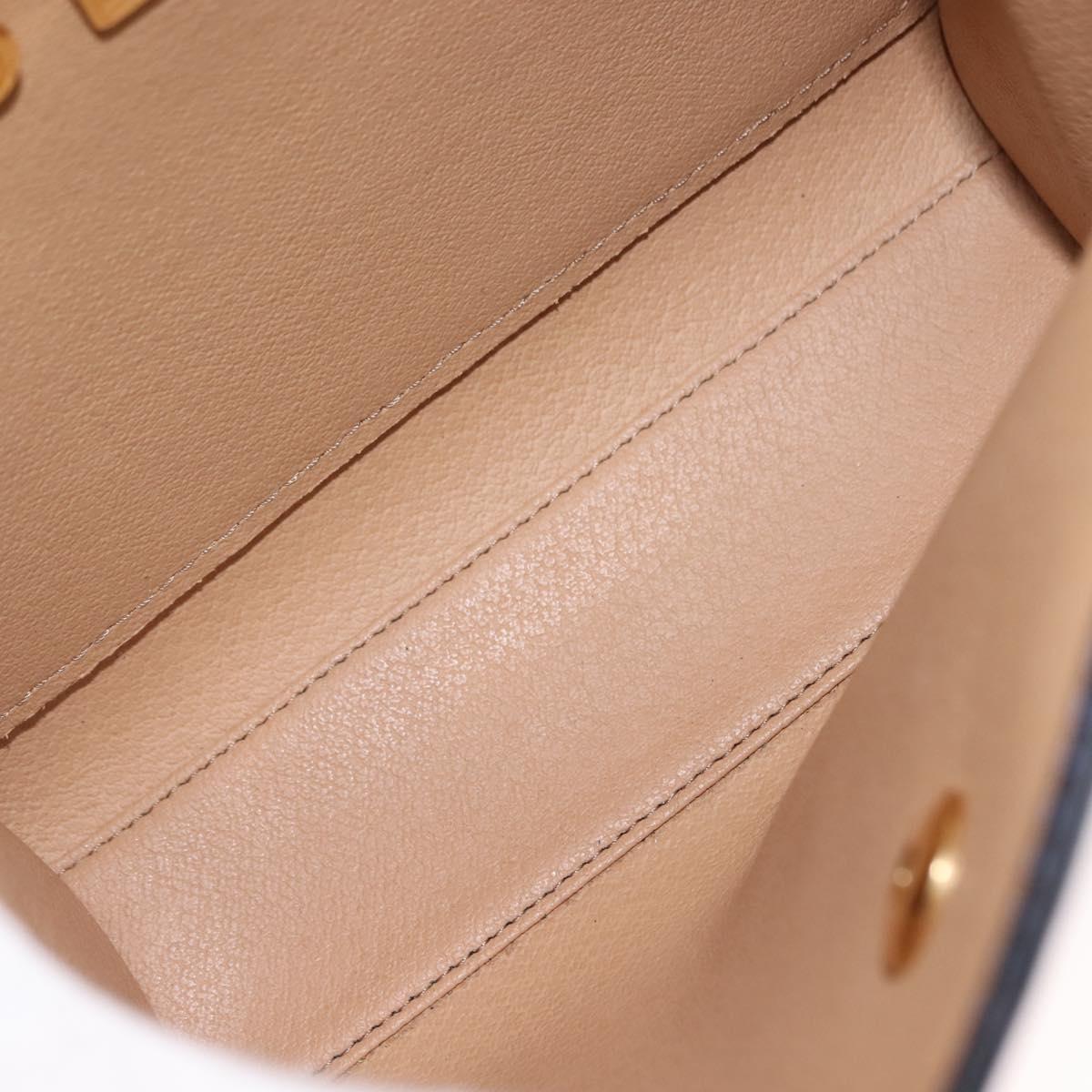 Christian Dior Trotter Canvas Shoulder Bag PVC Leather Navy Auth ki6068