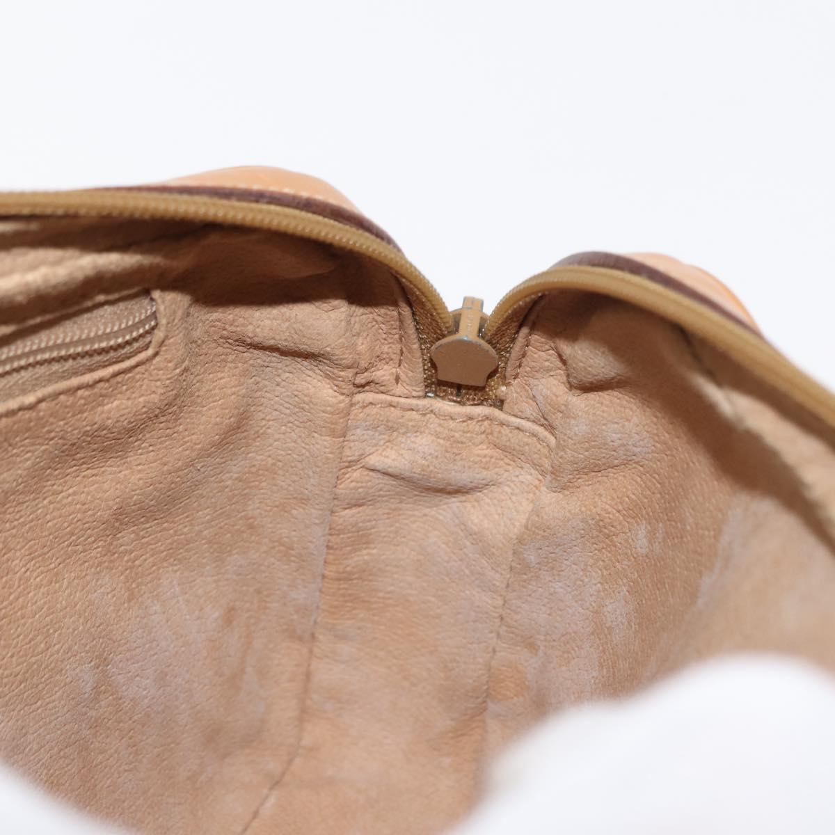 GUCCI Micro GG Canvas Shoulder Bag PVC Leather Beige Auth ki6069