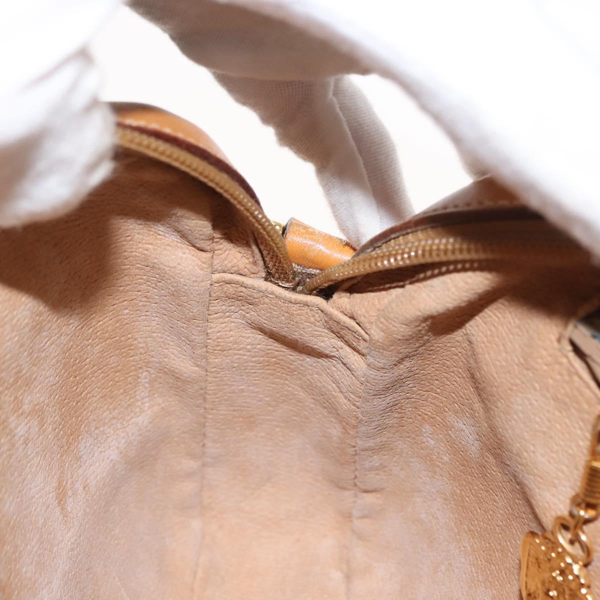 GUCCI Micro GG Canvas Shoulder Bag PVC Leather Beige Auth ki6069