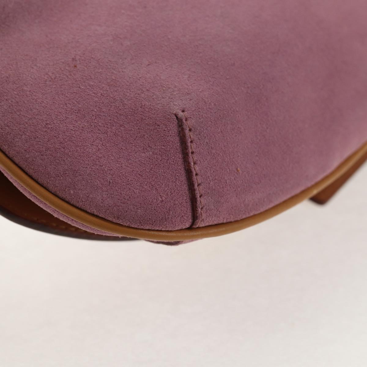 GUCCI Shoulder Bag Suede Leather Pink Beige Auth ki6070V