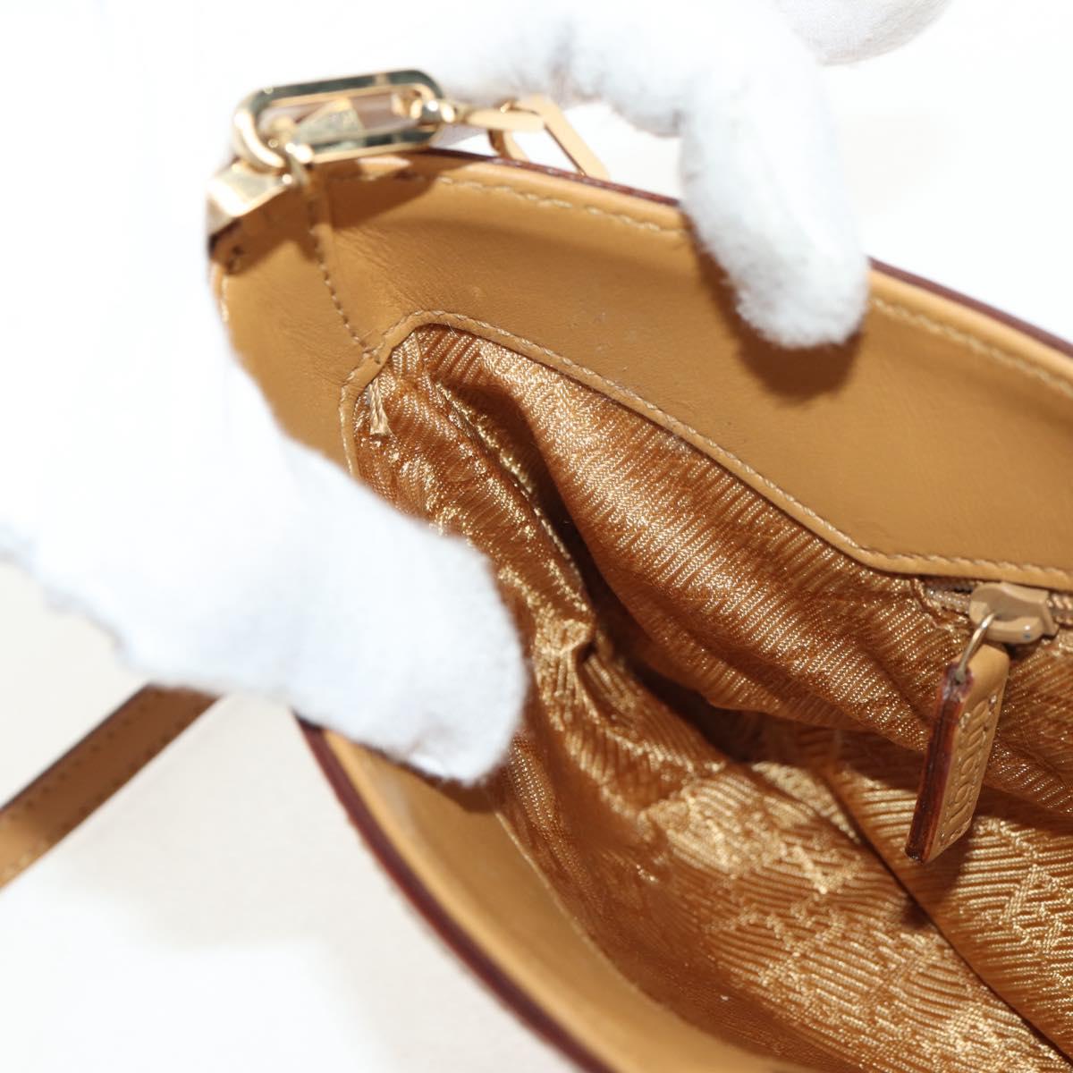 GUCCI Shoulder Bag Suede Leather Pink Beige Auth ki6070V