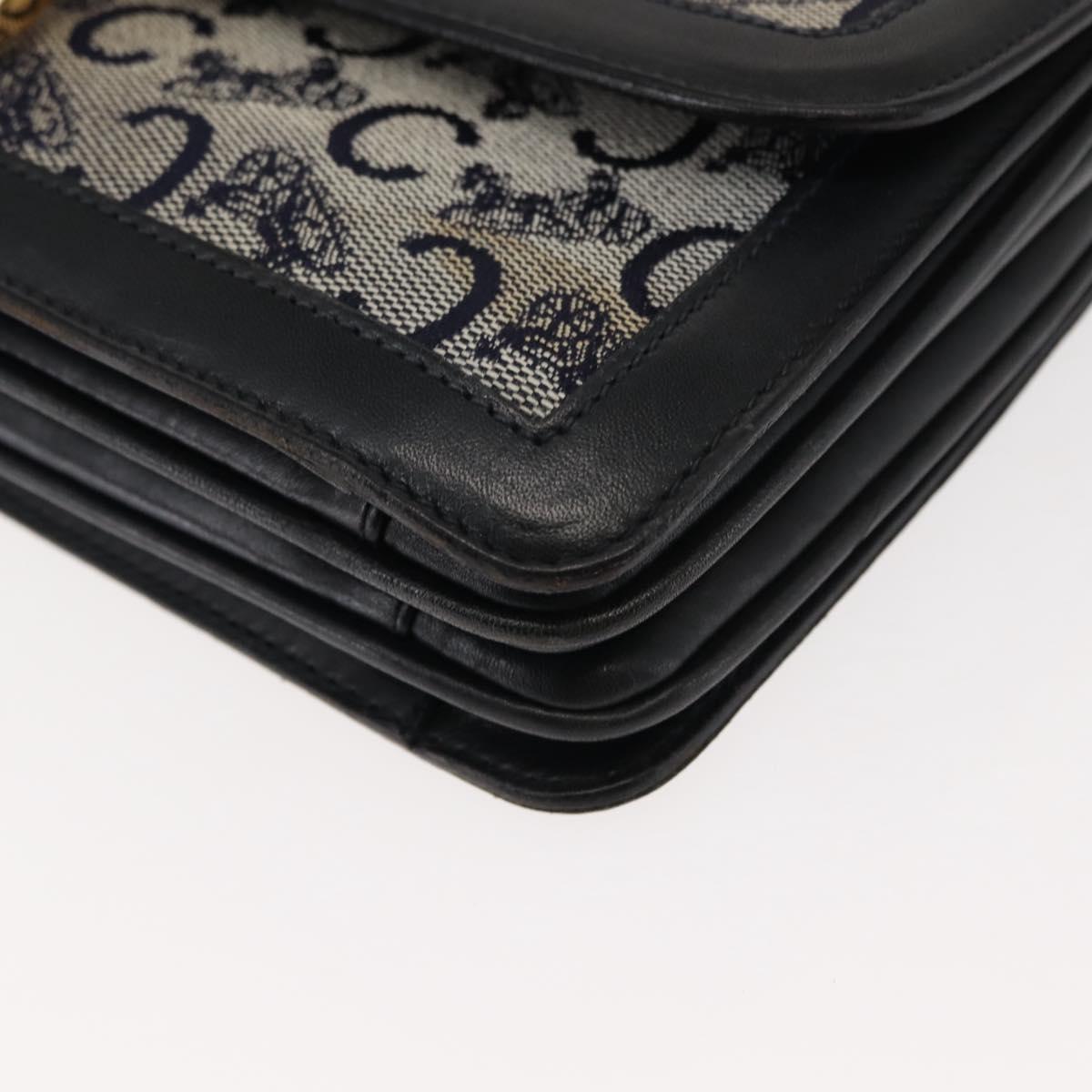 CELINE C Macadam Canvas Shoulder Bag Navy Auth ki6071