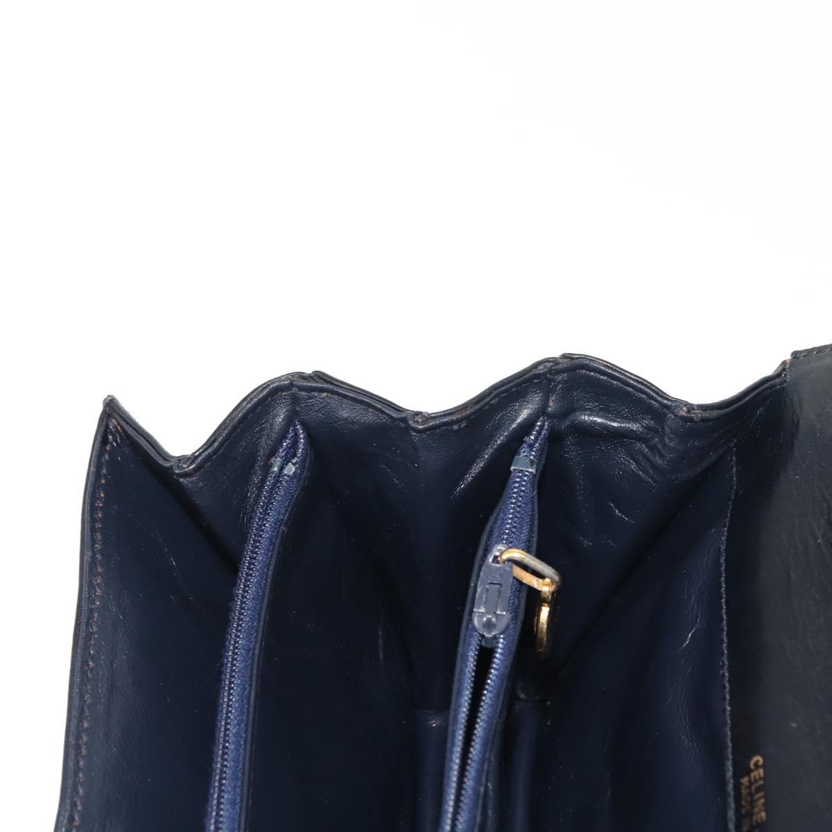 CELINE C Macadam Canvas Shoulder Bag Navy Auth ki6071