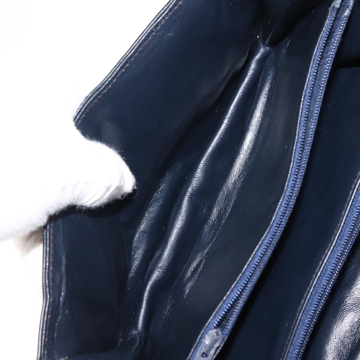 CELINE C Macadam Canvas Shoulder Bag Navy Auth ki6071