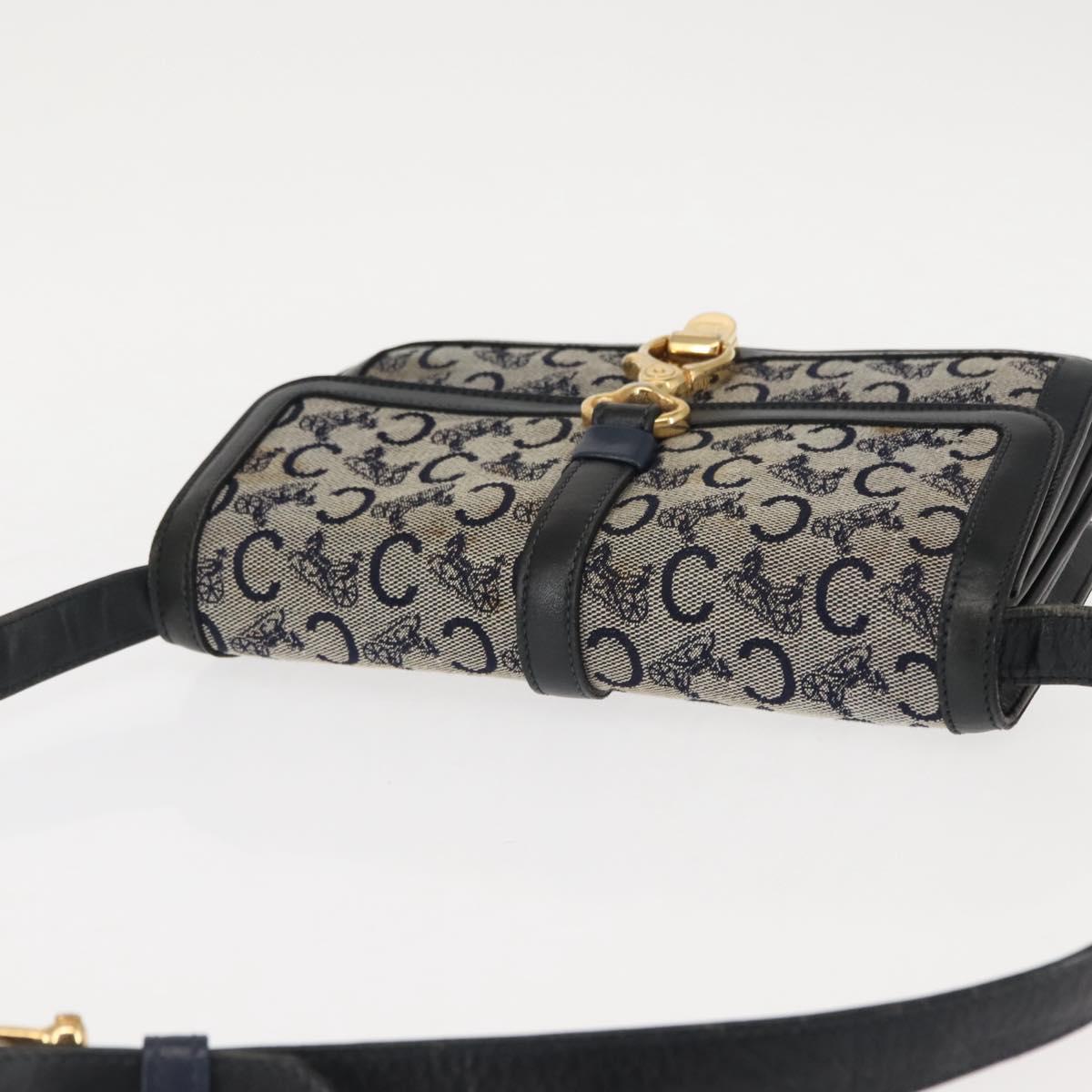 CELINE C Macadam Canvas Shoulder Bag Navy Auth ki6071