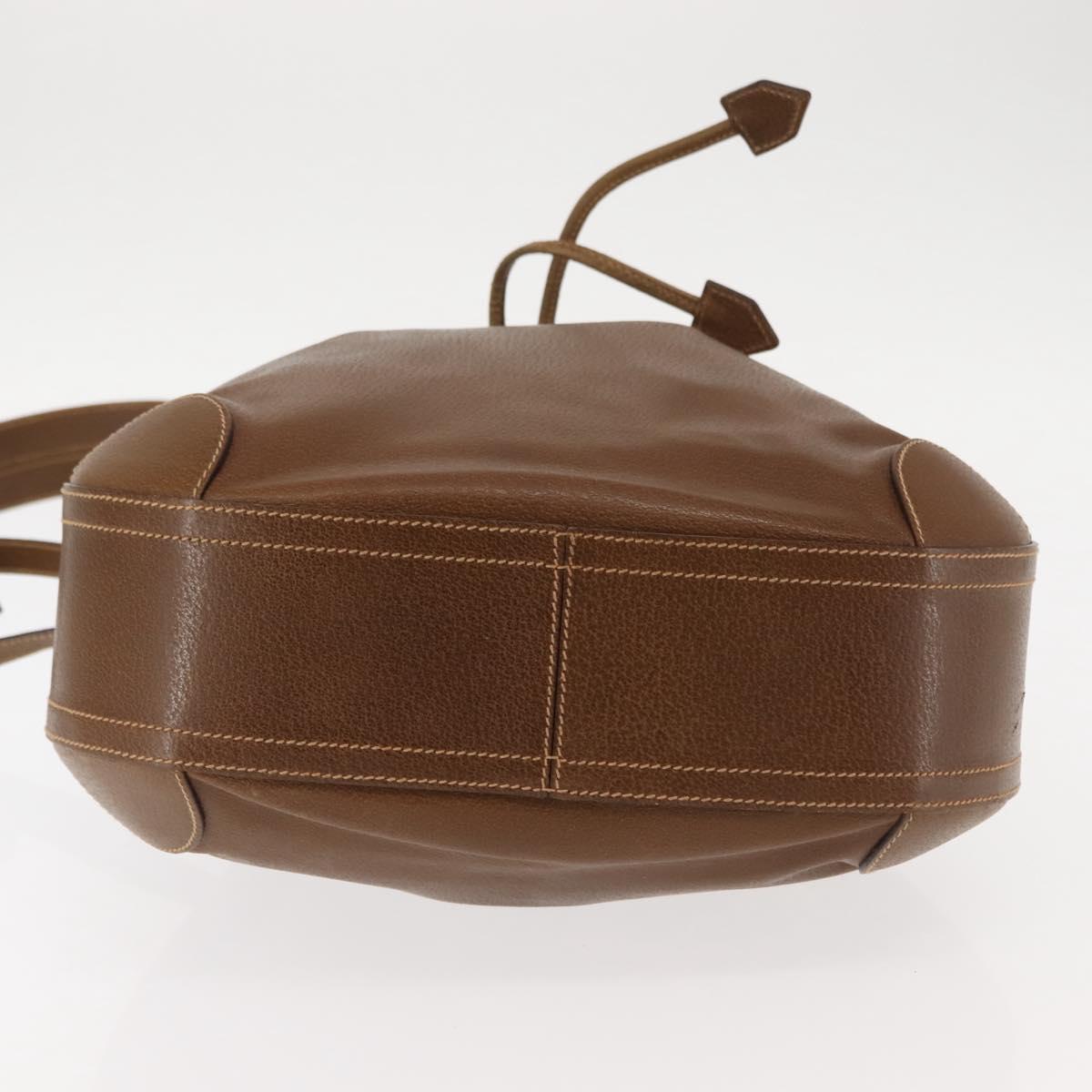 GUCCI Shoulder Bag Leather Brown Auth ki6074