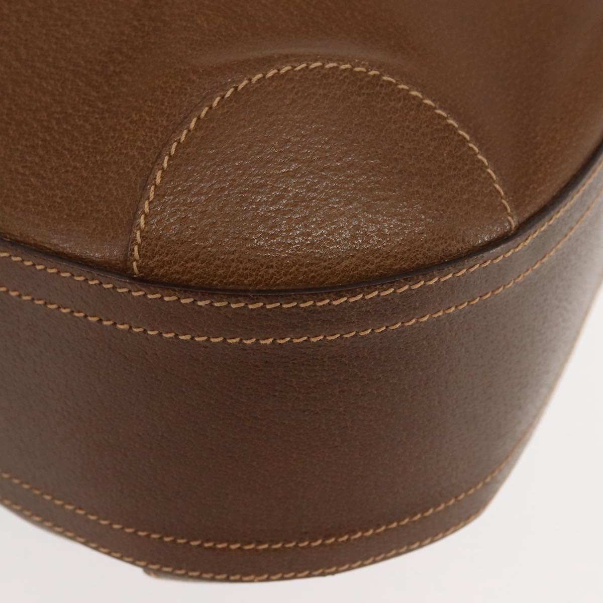 GUCCI Shoulder Bag Leather Brown Auth ki6074