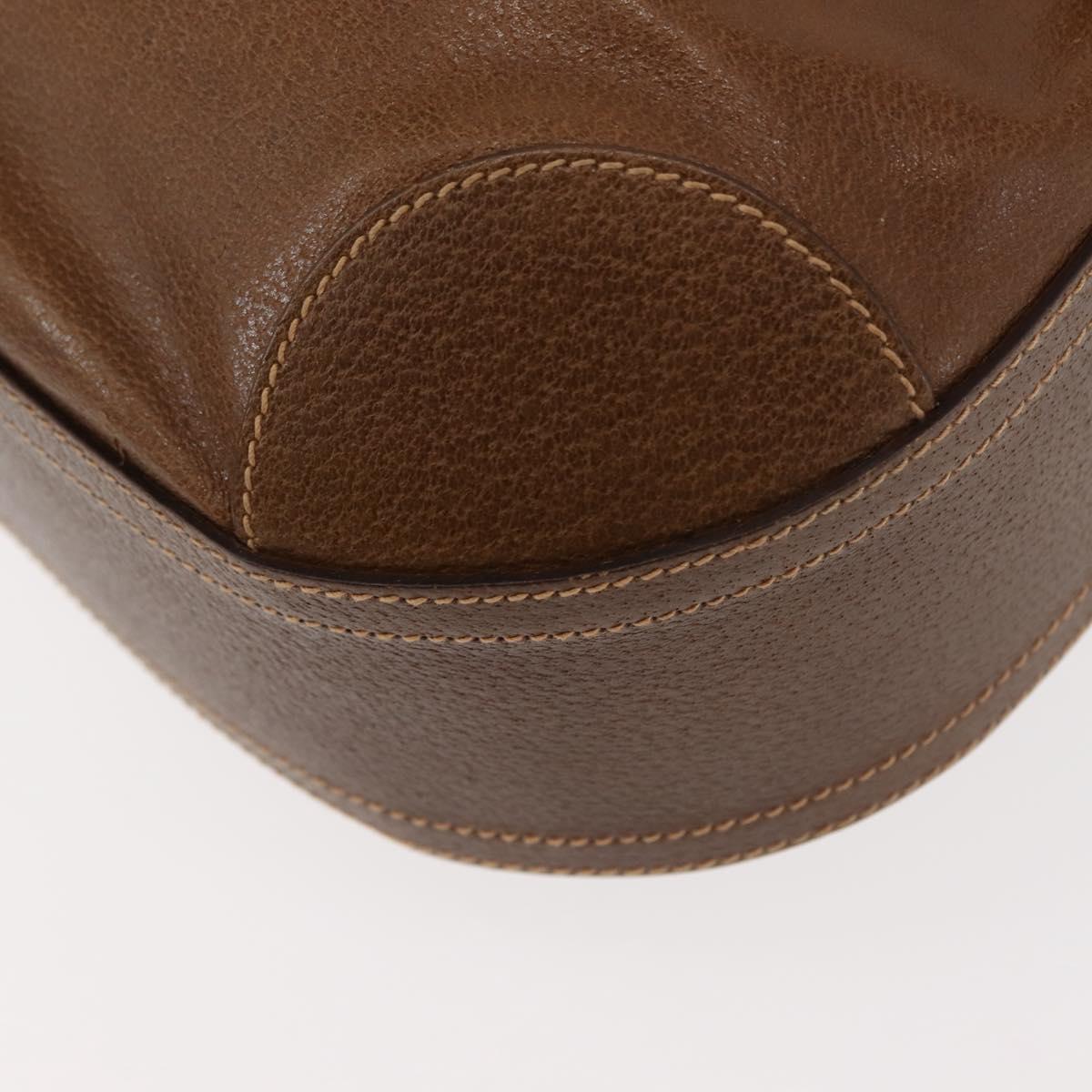 GUCCI Shoulder Bag Leather Brown Auth ki6074