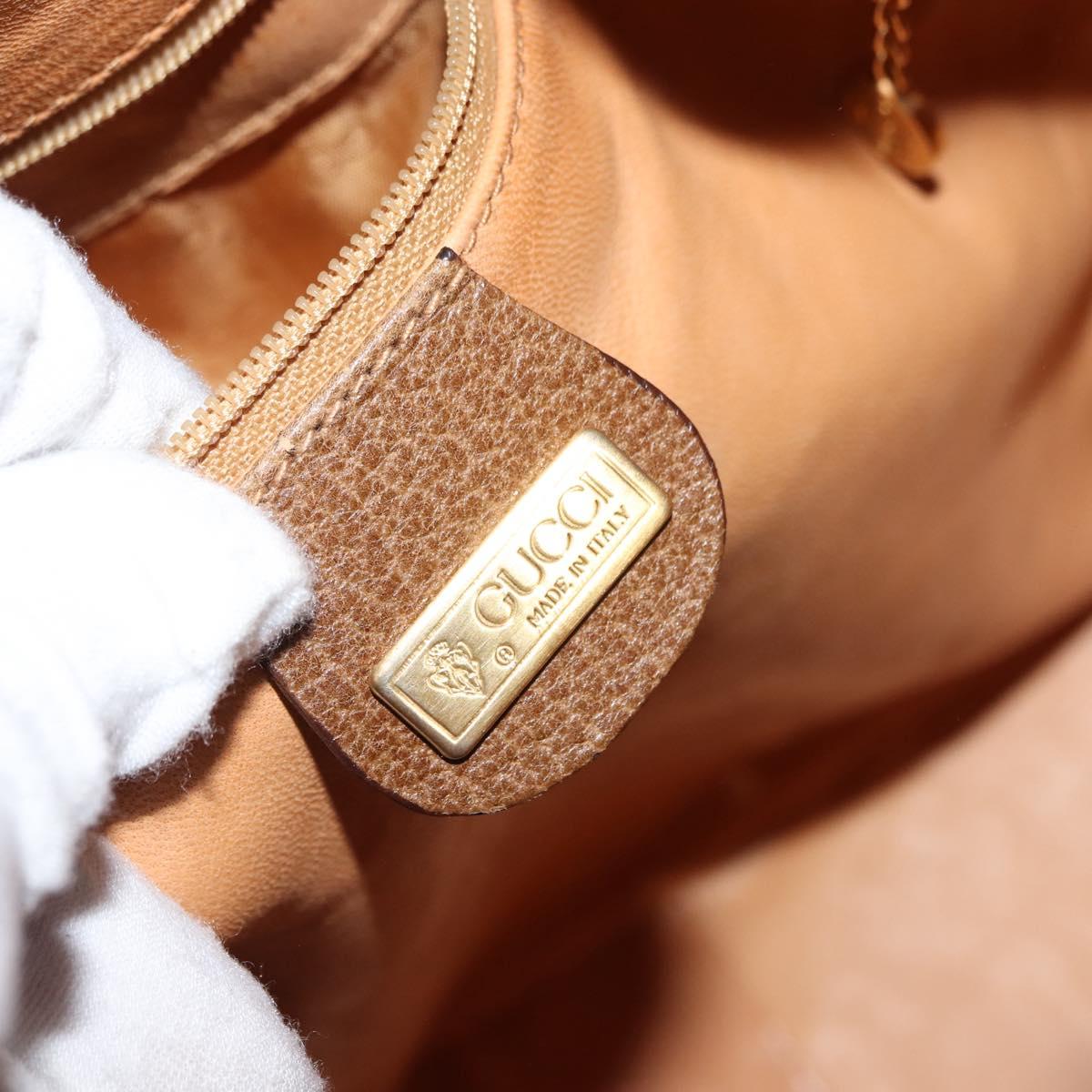 GUCCI Shoulder Bag Leather Brown Auth ki6074