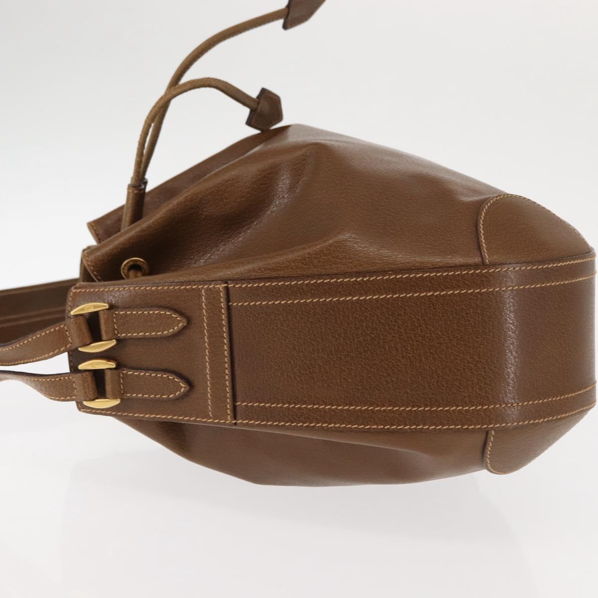 GUCCI Shoulder Bag Leather Brown Auth ki6074