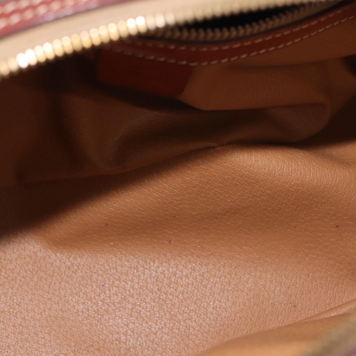 CELINE Macadam Canvas Hand Bag PVC Leather Brown Auth ki6075