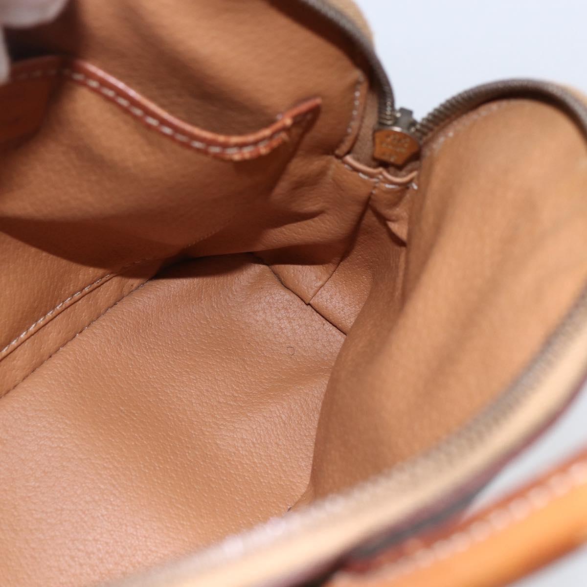 CELINE Macadam Canvas Hand Bag PVC Leather Brown Auth ki6076