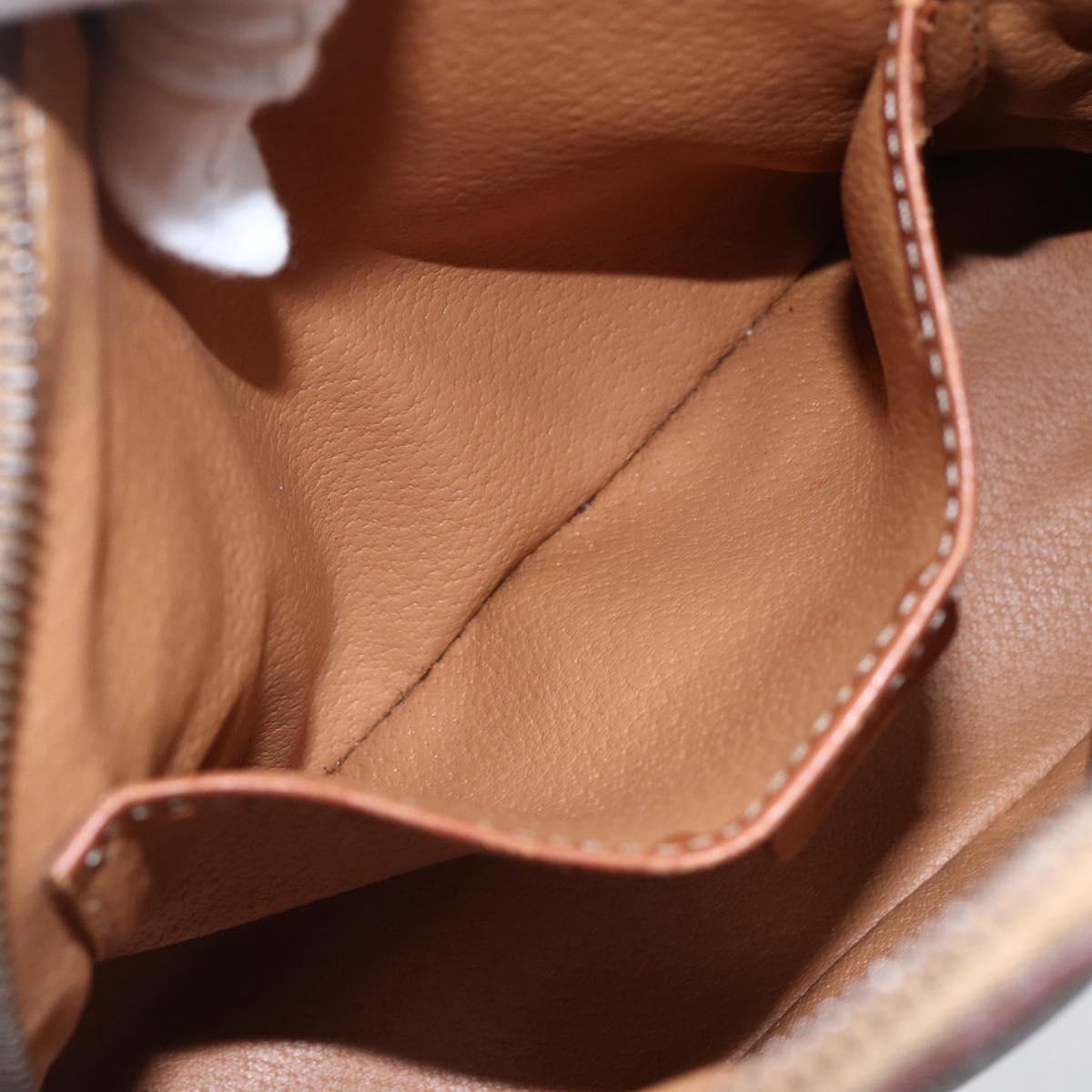 CELINE Macadam Canvas Hand Bag PVC Leather Brown Auth ki6076