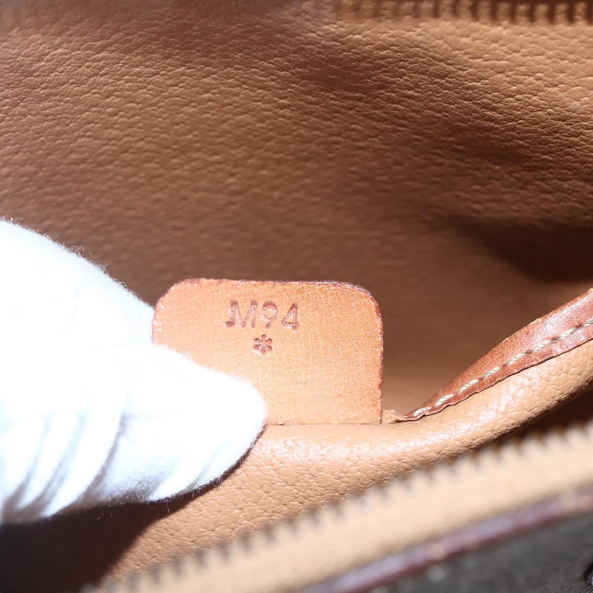 CELINE Macadam Canvas Hand Bag PVC Leather Brown Auth ki6076