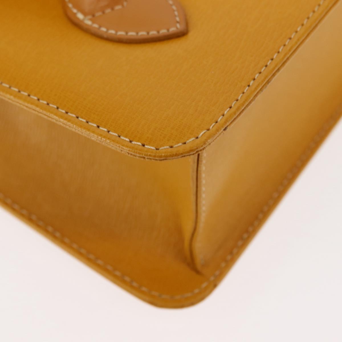 Burberrys Hand Bag Leather Yellow Auth ki6077