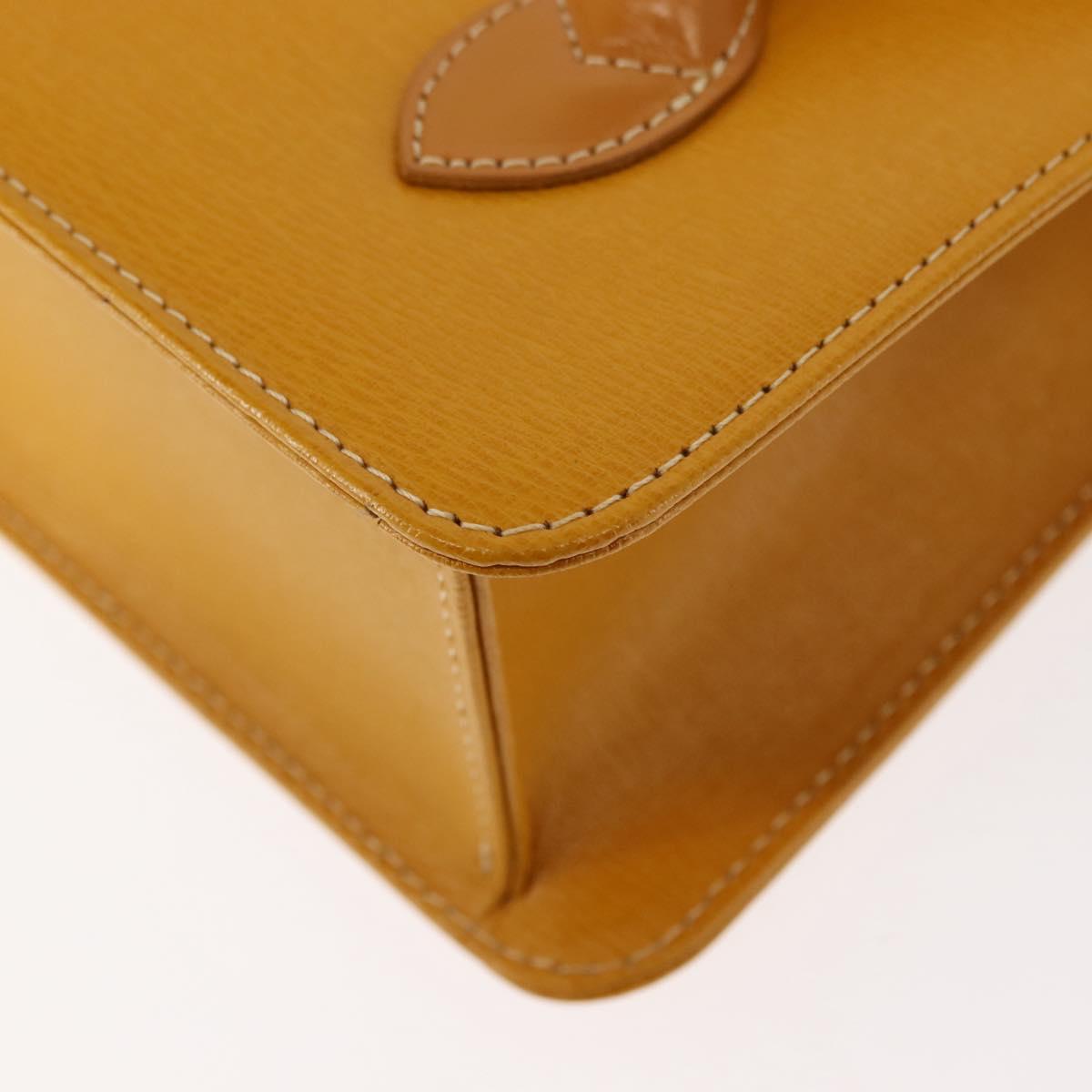 Burberrys Hand Bag Leather Yellow Auth ki6077