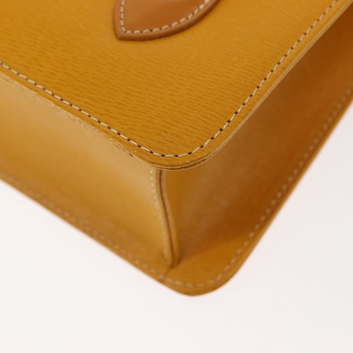 Burberrys Hand Bag Leather Yellow Auth ki6077