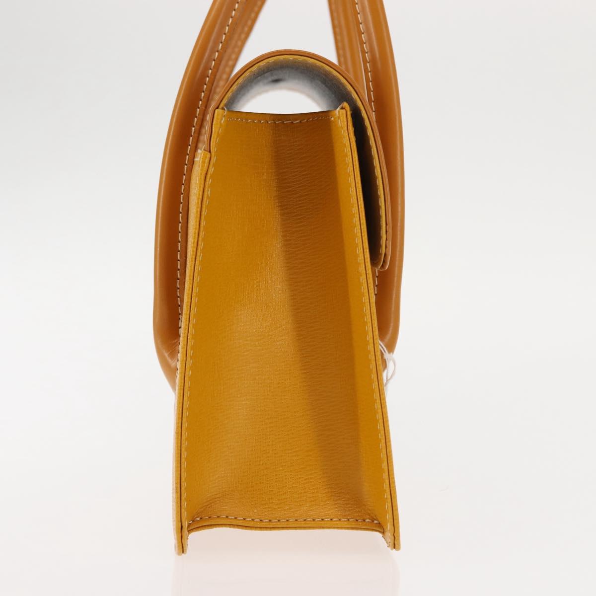 Burberrys Hand Bag Leather Yellow Auth ki6077