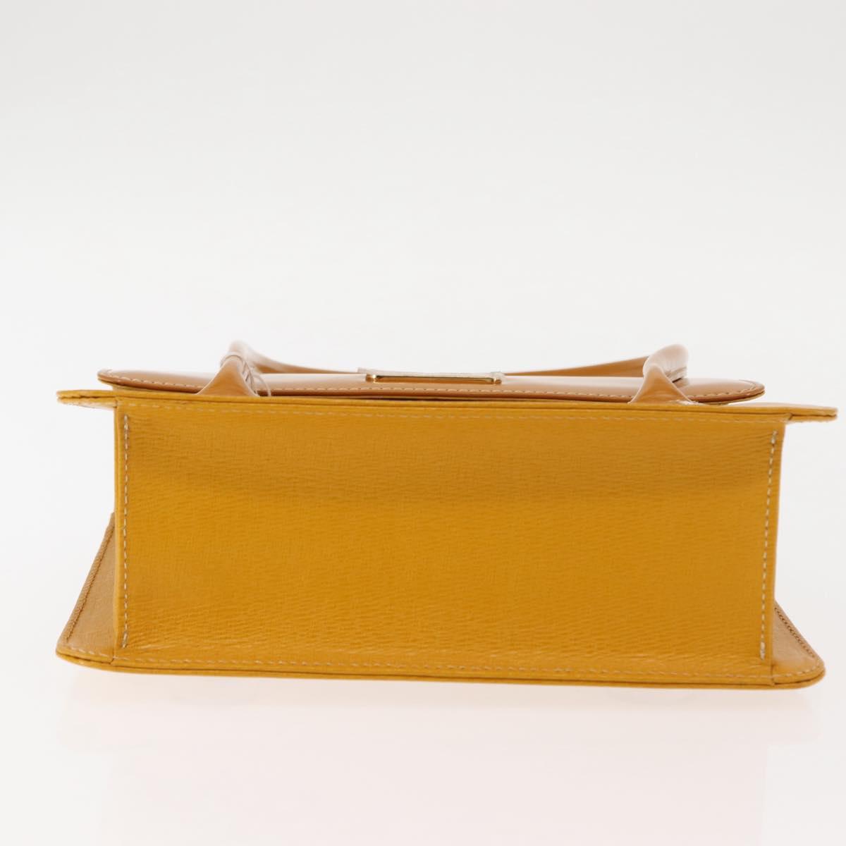 Burberrys Hand Bag Leather Yellow Auth ki6077