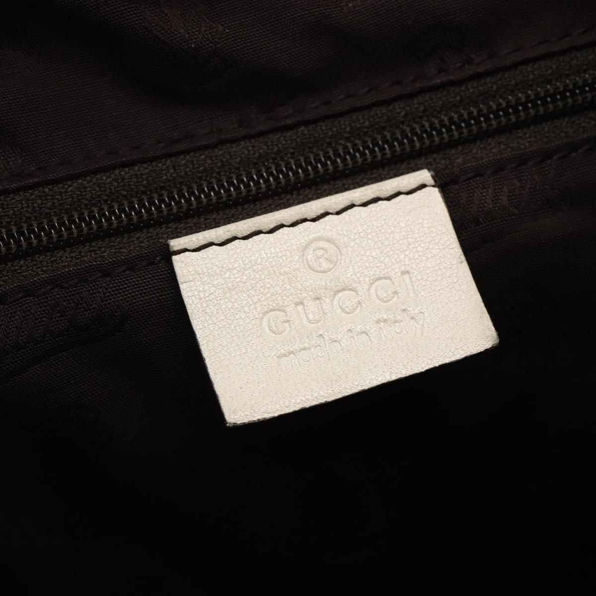 GUCCI Guccissima GG Shoulder Bag Leather White Auth ki6079