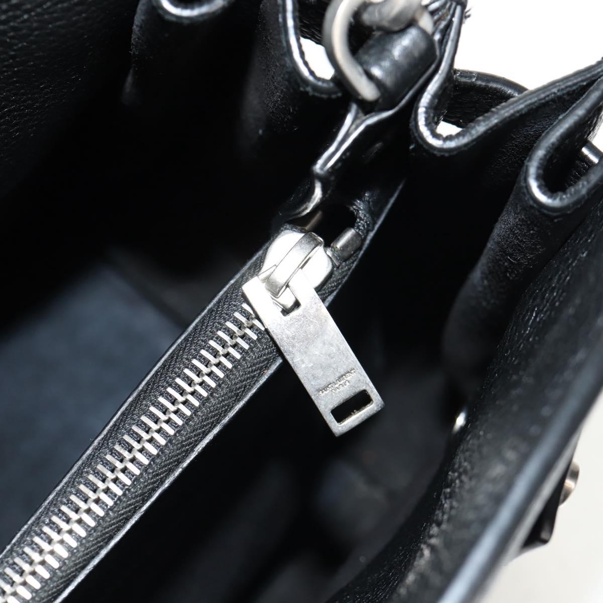 SAINT LAURENT Sac de Jules Tote Bag Leather 2way Black Auth ki6080