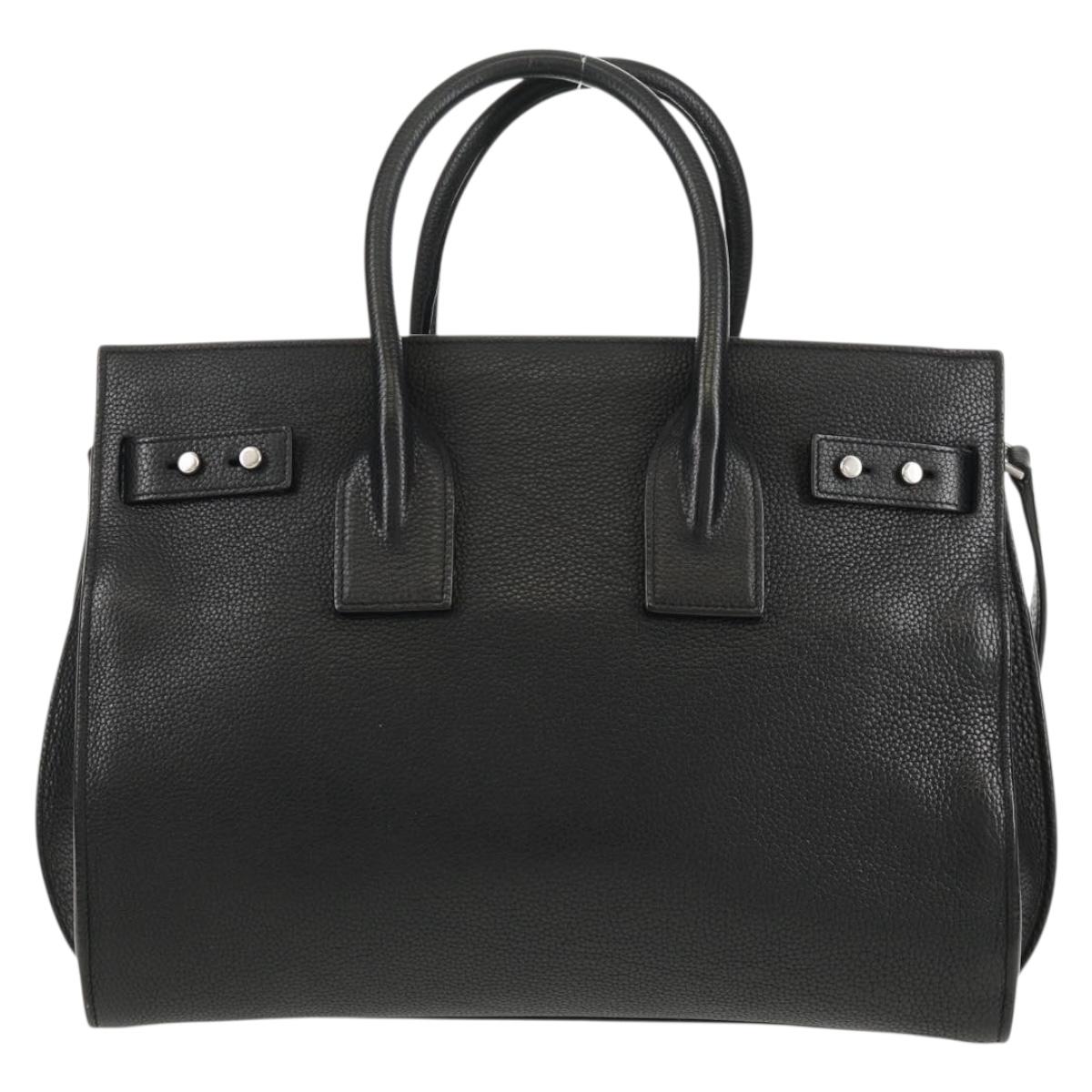 SAINT LAURENT Sac de Jules Tote Bag Leather 2way Black Auth ki6080
