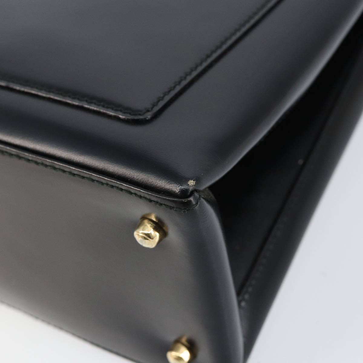 GUCCI Tote Bag Leather Black Auth ki6082