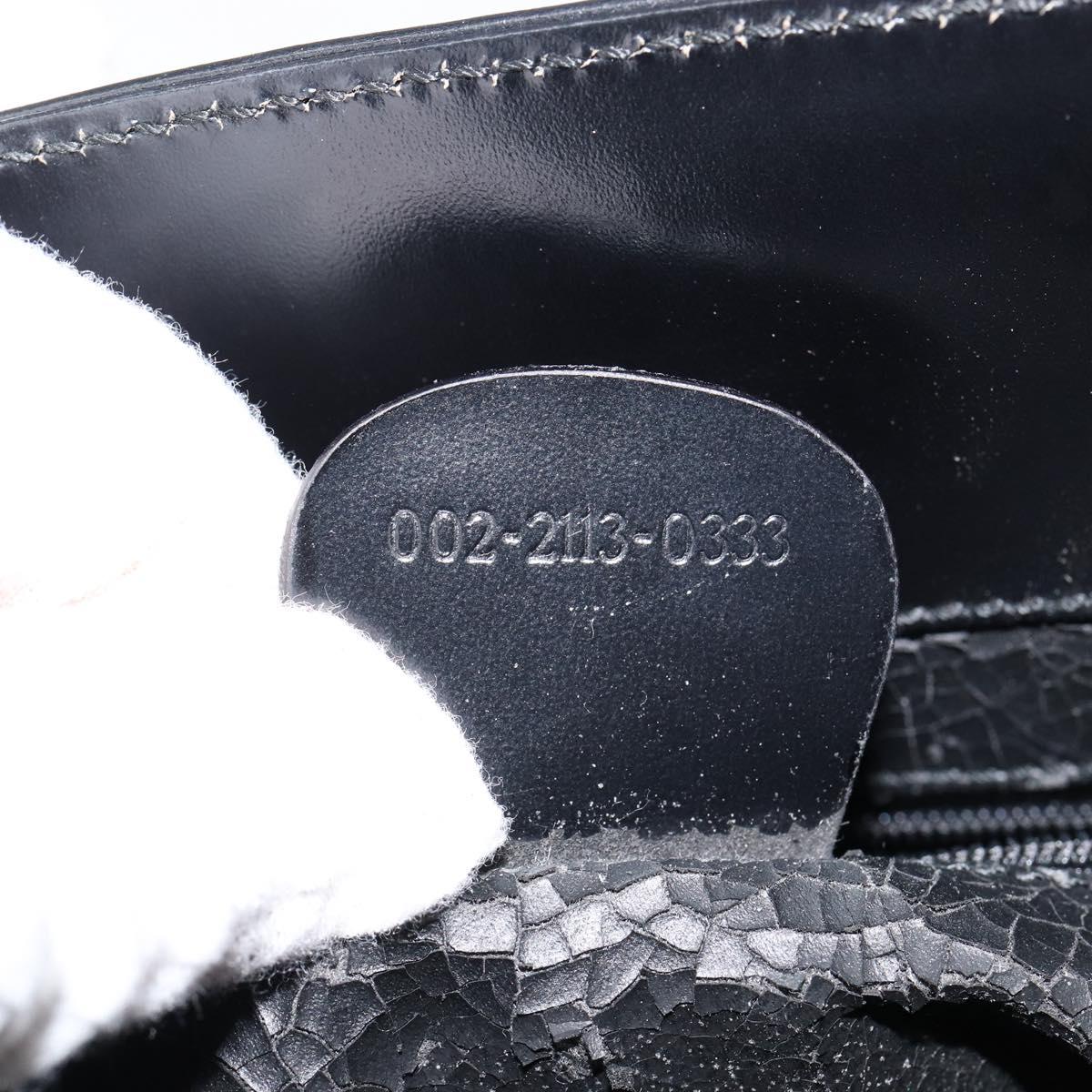 GUCCI Tote Bag Leather Black Auth ki6082