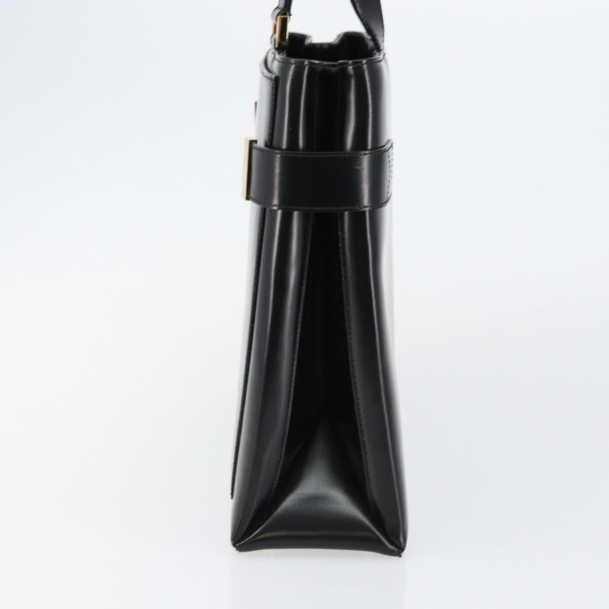 GUCCI Tote Bag Leather Black Auth ki6082