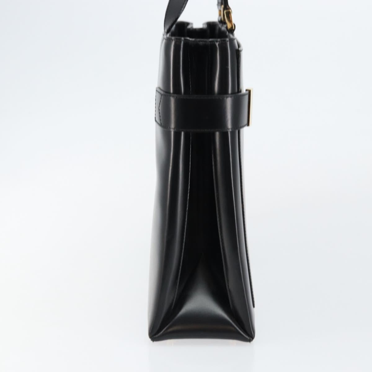 GUCCI Tote Bag Leather Black Auth ki6082