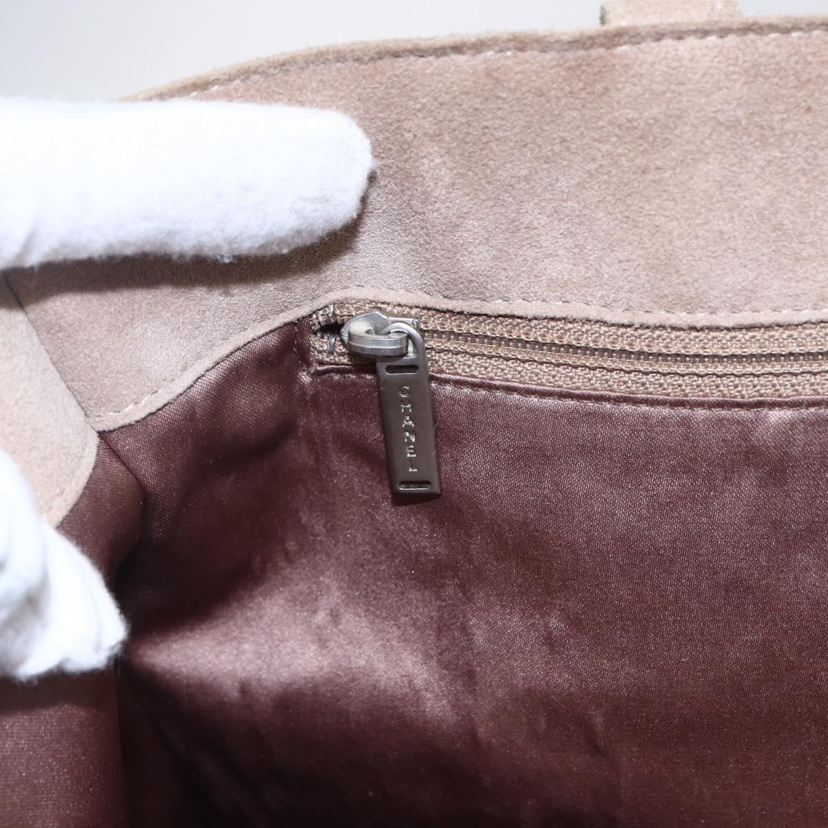 CHANEL patchwork Tote Bag Suede Beige CC Auth ki6084