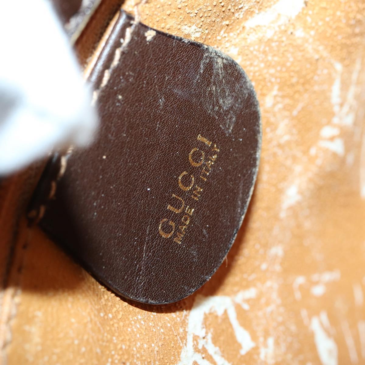 GUCCI Bamboo Hand Bag Leather 2way Brown Auth ki6088