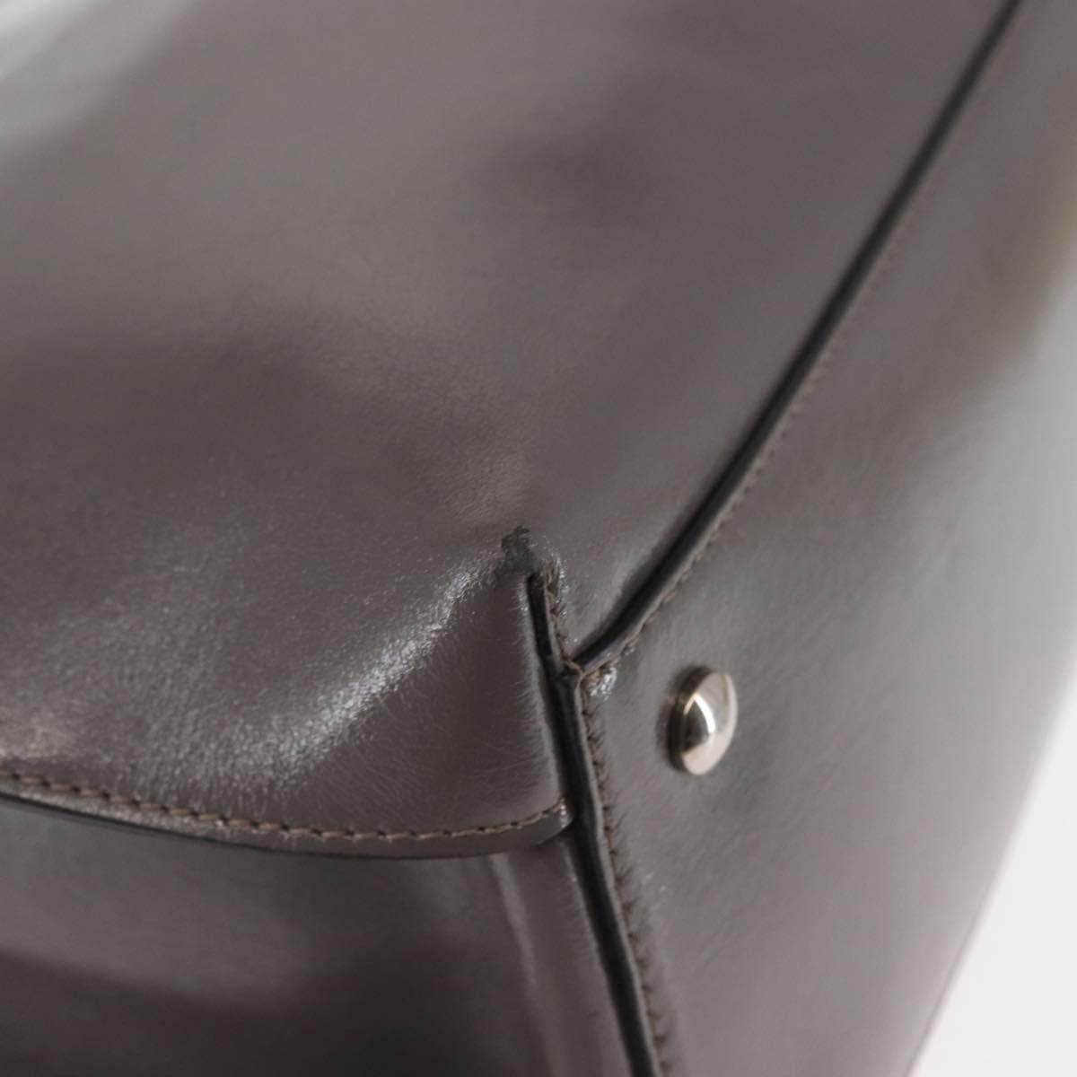 BURBERRY Hand Bag Patent leather 2way Gray Auth ki6089