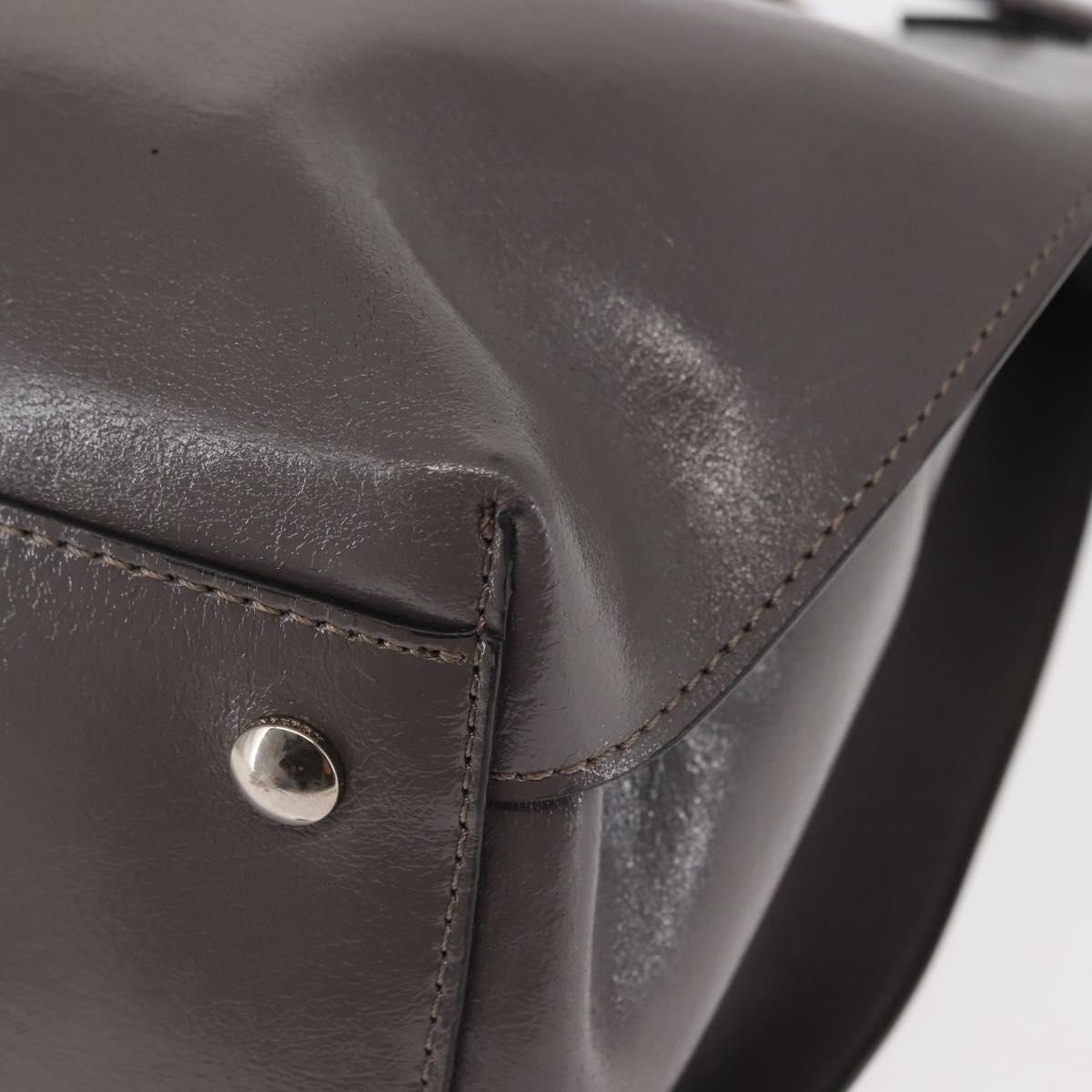 BURBERRY Hand Bag Patent leather 2way Gray Auth ki6089