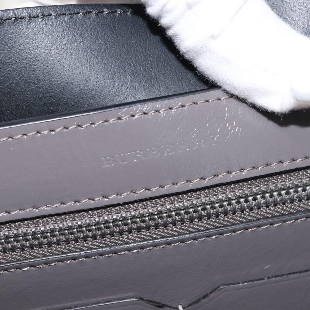 BURBERRY Hand Bag Patent leather 2way Gray Auth ki6089