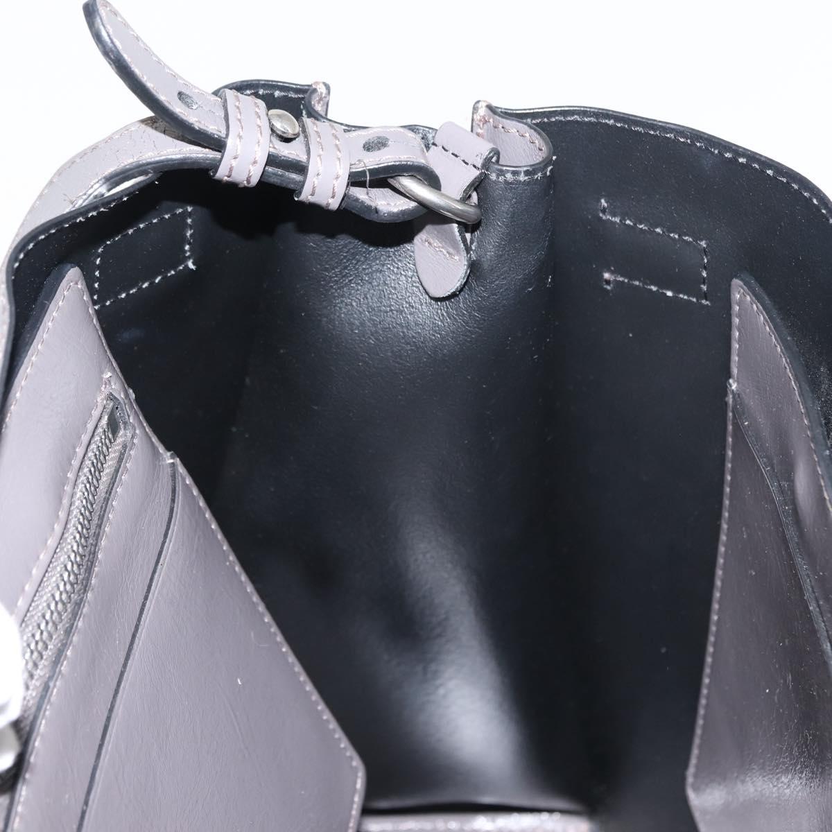 BURBERRY Hand Bag Patent leather 2way Gray Auth ki6089