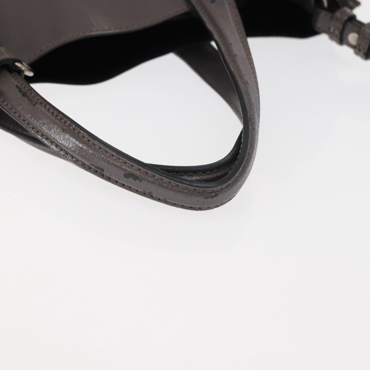 BURBERRY Hand Bag Patent leather 2way Gray Auth ki6089