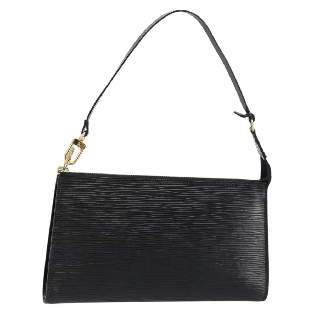 LOUIS VUITTON Epi Pochette Accessoires Pouch Black M52982 LV Auth ki6091