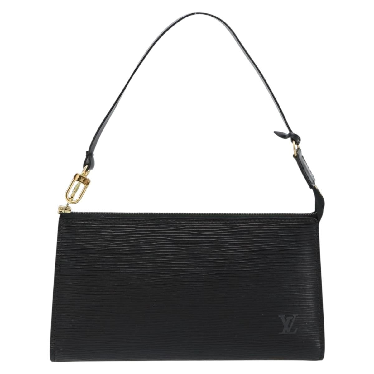 LOUIS VUITTON Epi Pochette Accessoires Pouch Black M52982 LV Auth ki6091