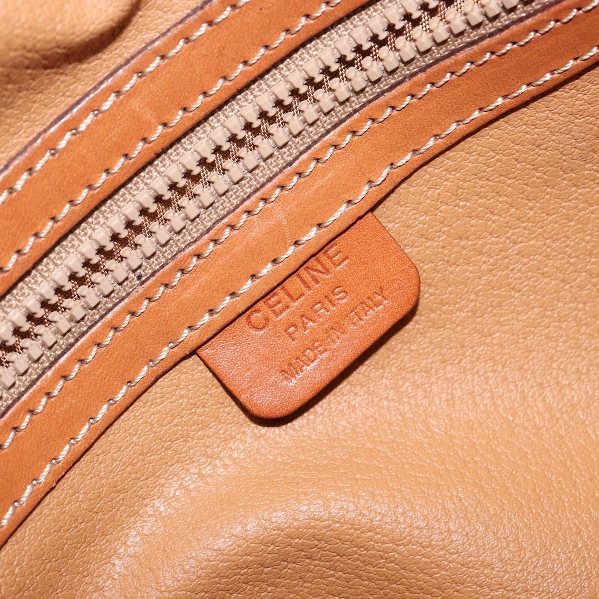 CELINE Macadam Canvas Hand Bag PVC Leather Brown Auth ki6094