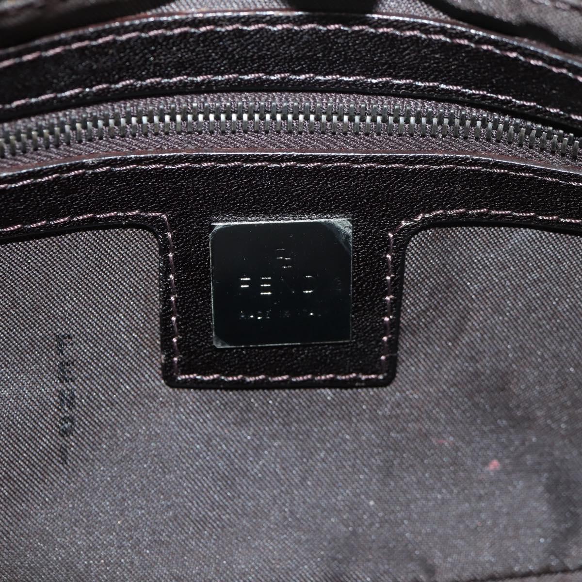 FENDI Zucca Canvas Mamma Baguette Shoulder Bag Brown Black Auth ki6096V