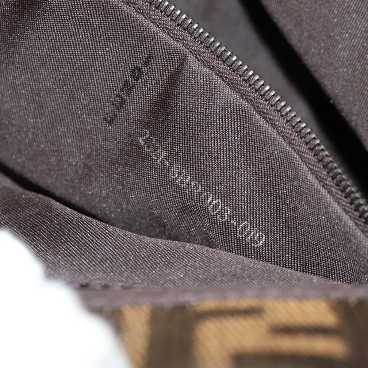 FENDI Zucca Canvas Mamma Baguette Shoulder Bag Brown Black Auth ki6096V