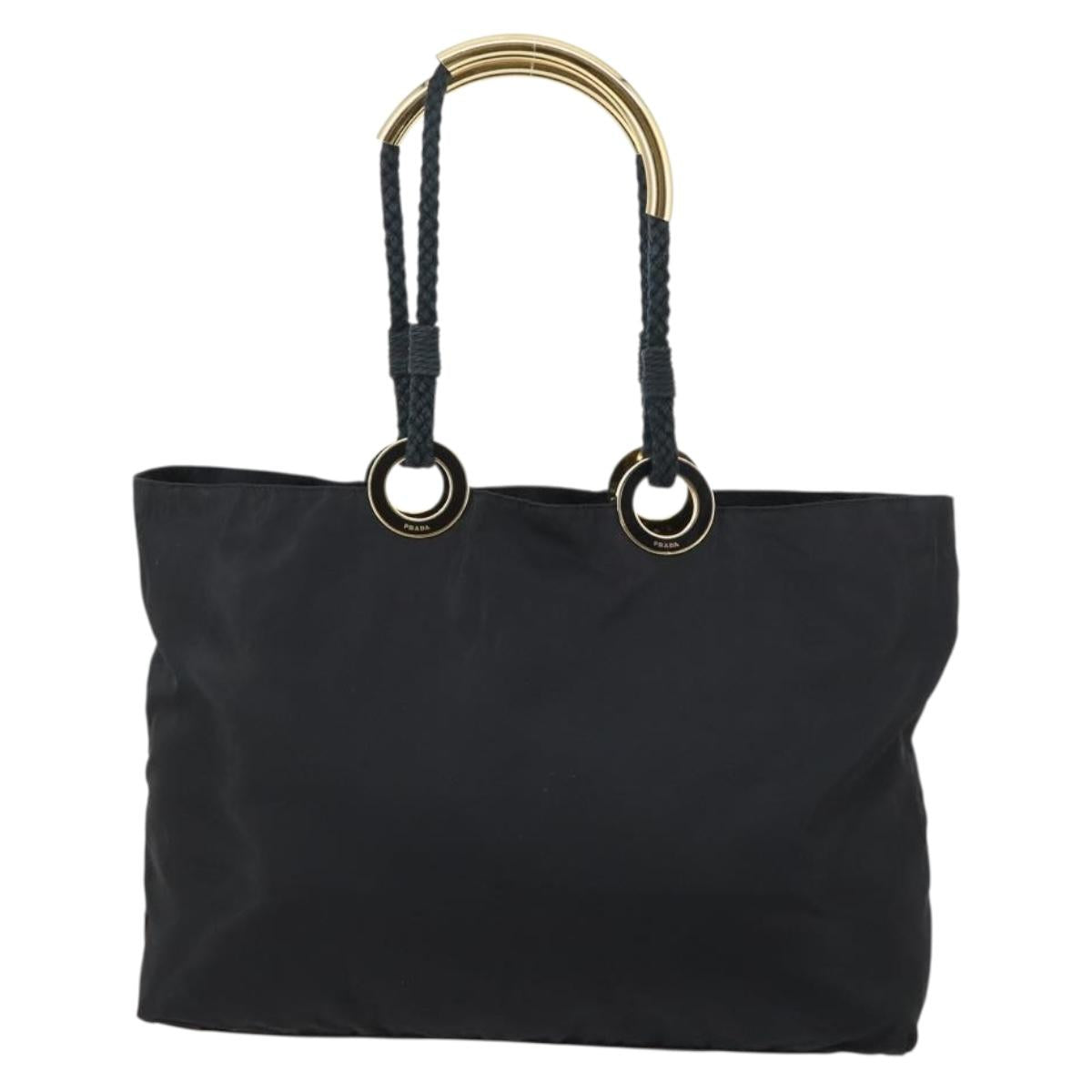 PRADA Tote Bag Nylon Black Auth ki6097