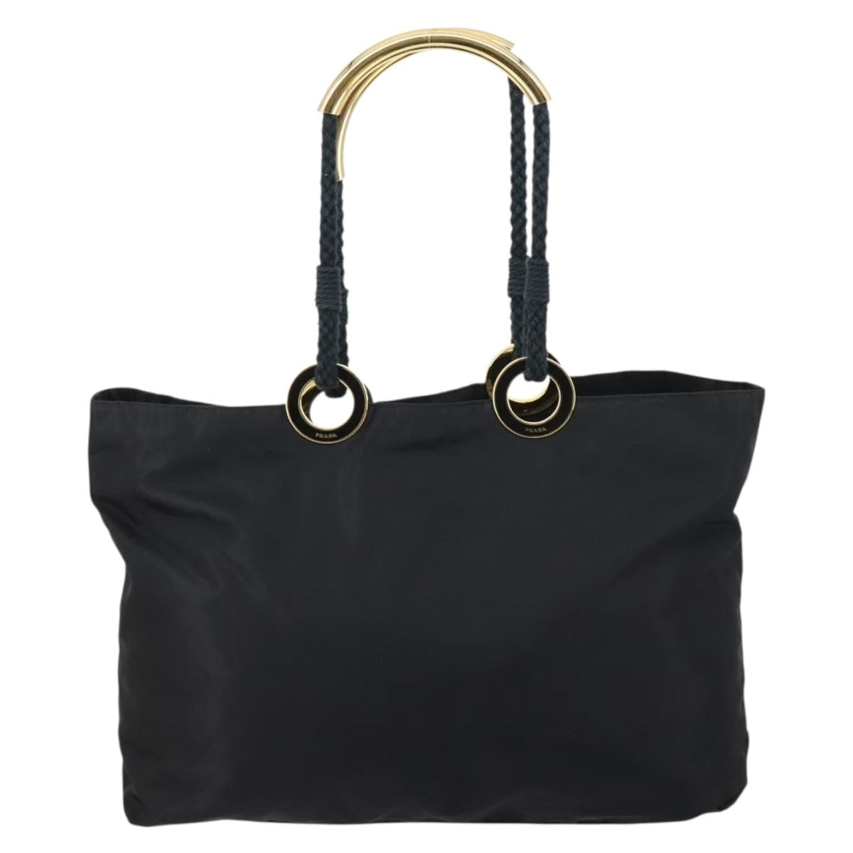 PRADA Tote Bag Nylon Black Auth ki6097