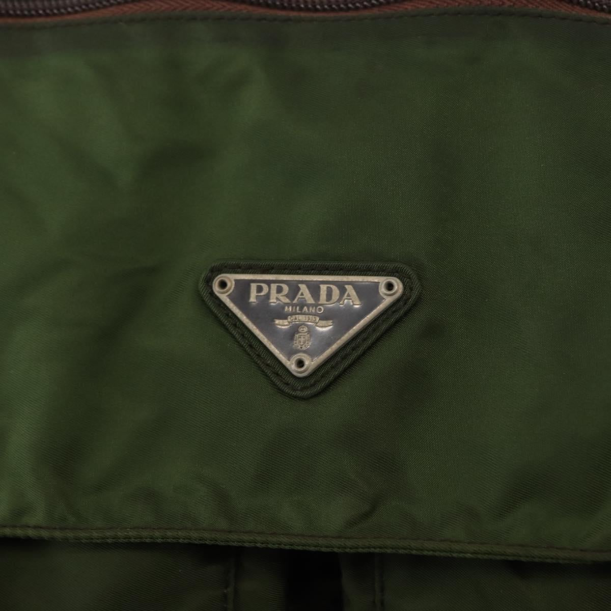 PRADA Shoulder Bag Nylon Khaki Auth ki6099
