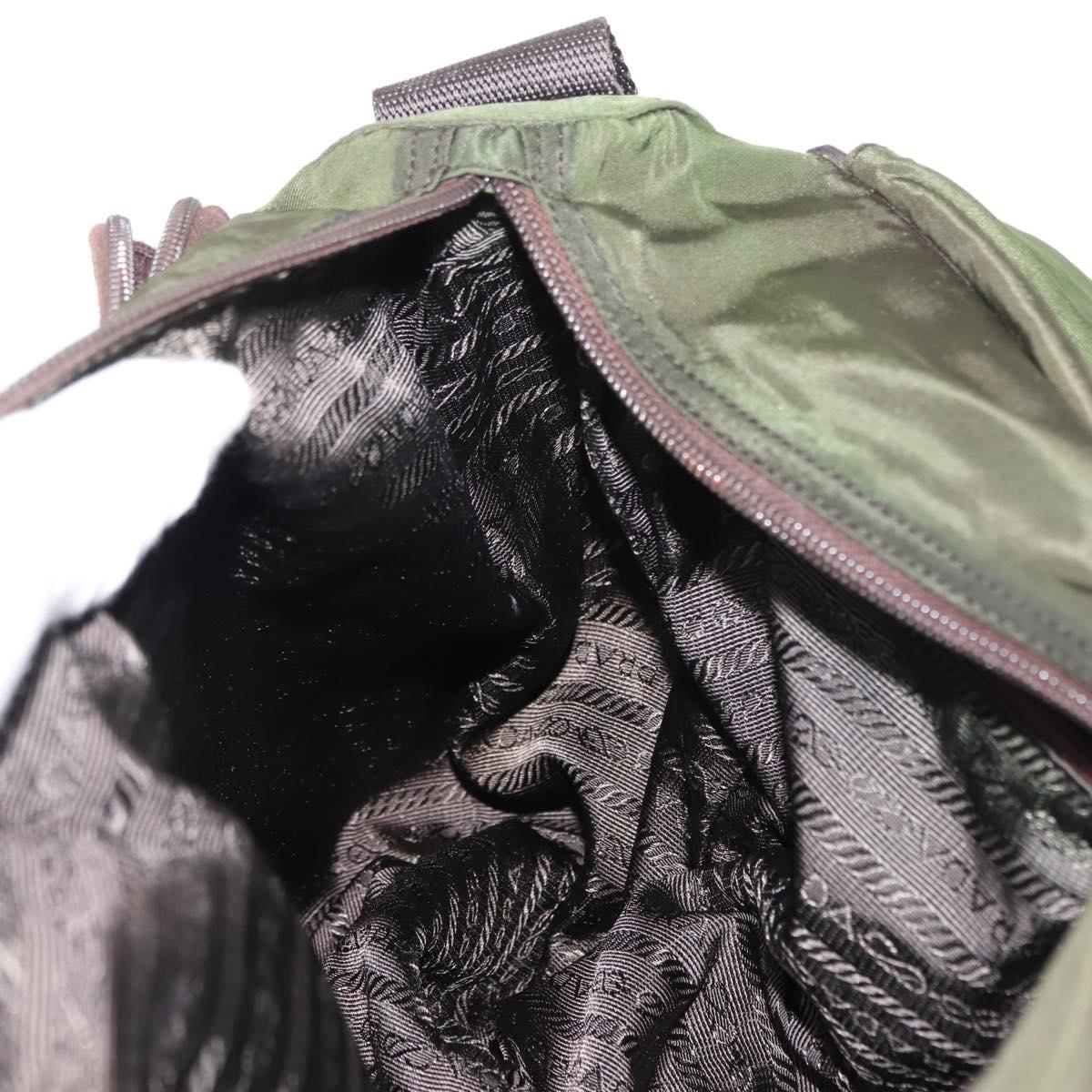 PRADA Shoulder Bag Nylon Khaki Auth ki6099