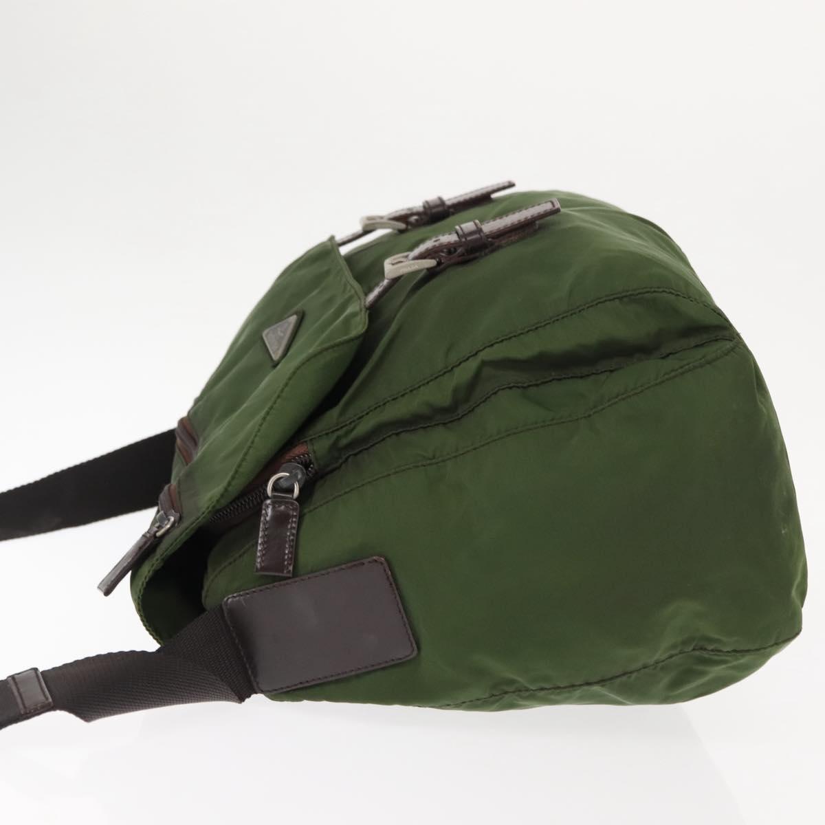 PRADA Shoulder Bag Nylon Khaki Auth ki6099